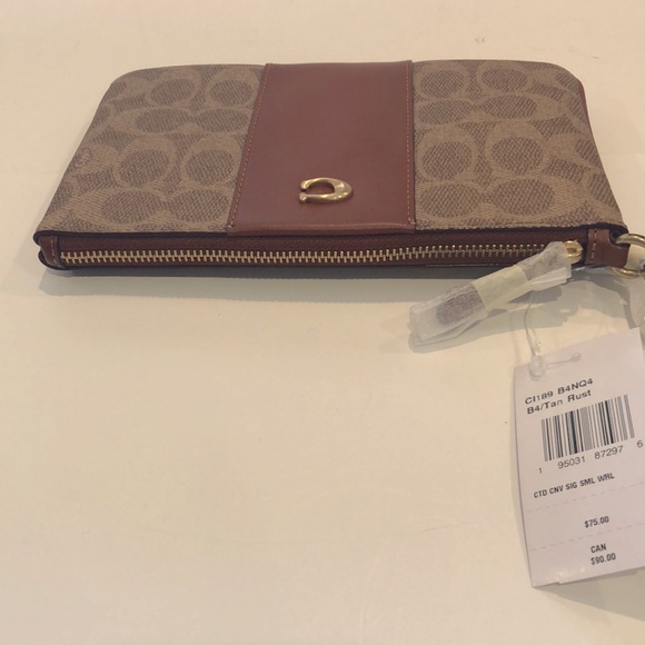 COPY - COACH New  Authentic COACH Essential  Small Wristlet In Signature Canvas - Picture 5 of 6